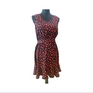 Flounce Heart Print Dress